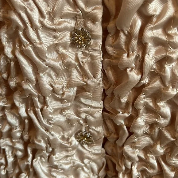 Fancy Champagne Joseph Ribkoff Size 12 Ruffle Jacket - Picture 2 of 4